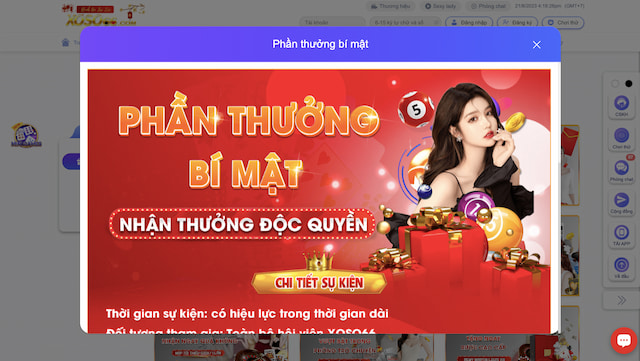Phần thưởng bí mật, nhận thưởng độc quyền cùng Xoso9988