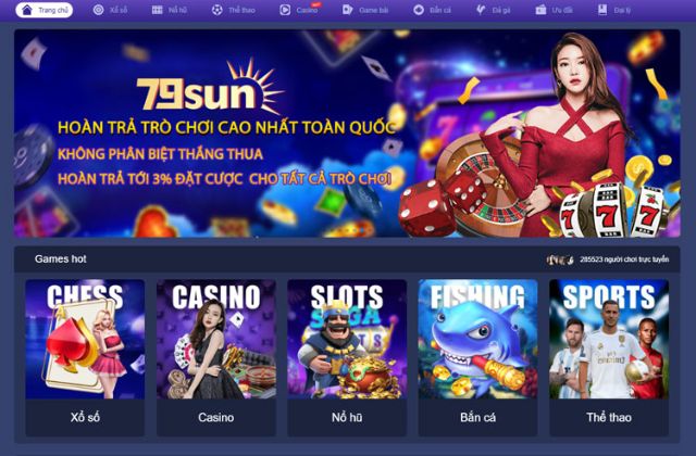 Trải nghiệm cá cược đẳng cấp tại nhà cái 79Sun